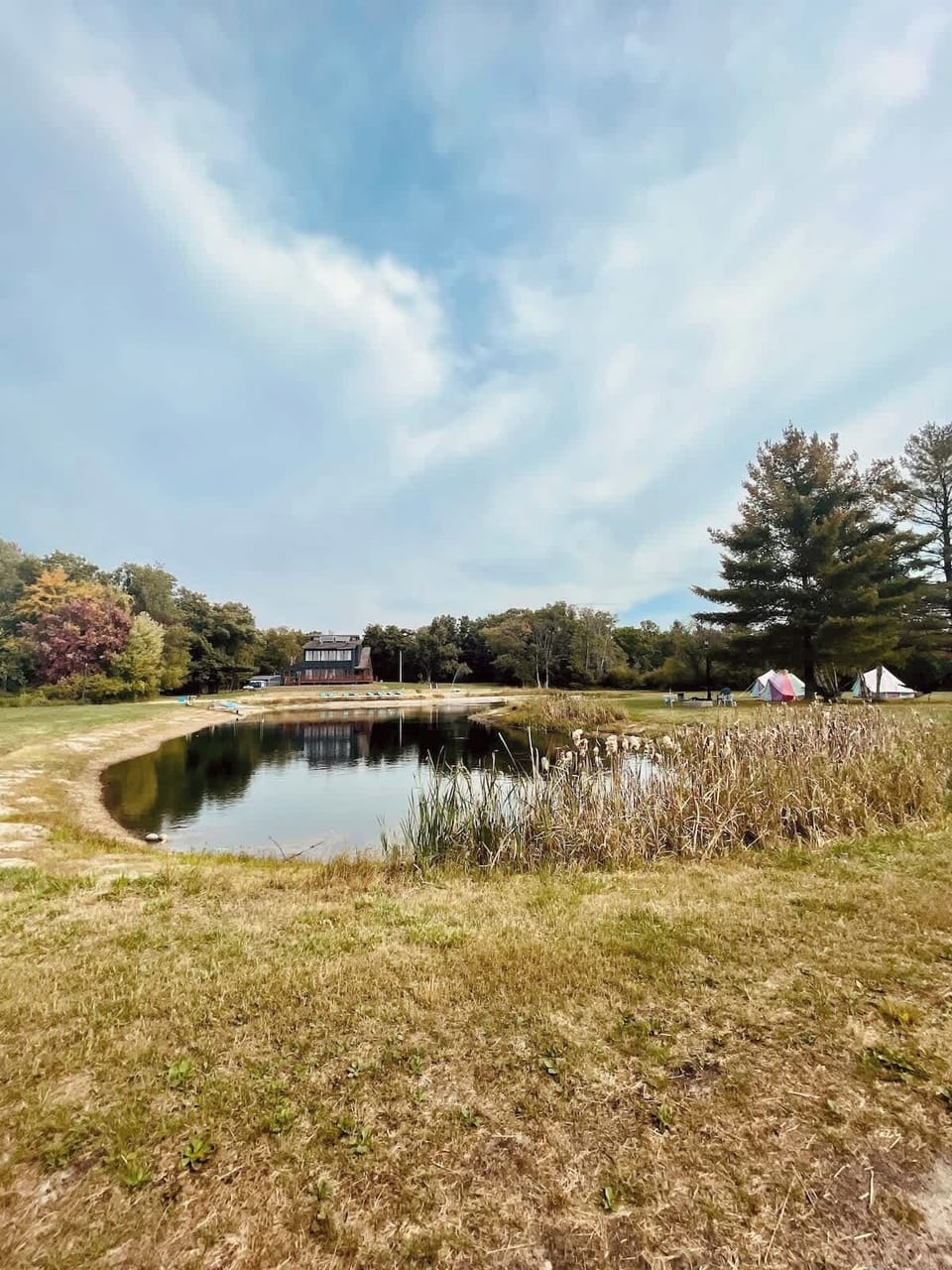 View of pond. TENTS NOT INCLUDED