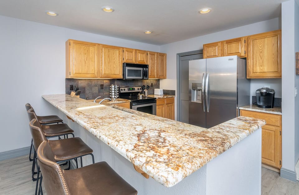 Plenty of counter space designed to accommodate all your hosting and dining needs.
