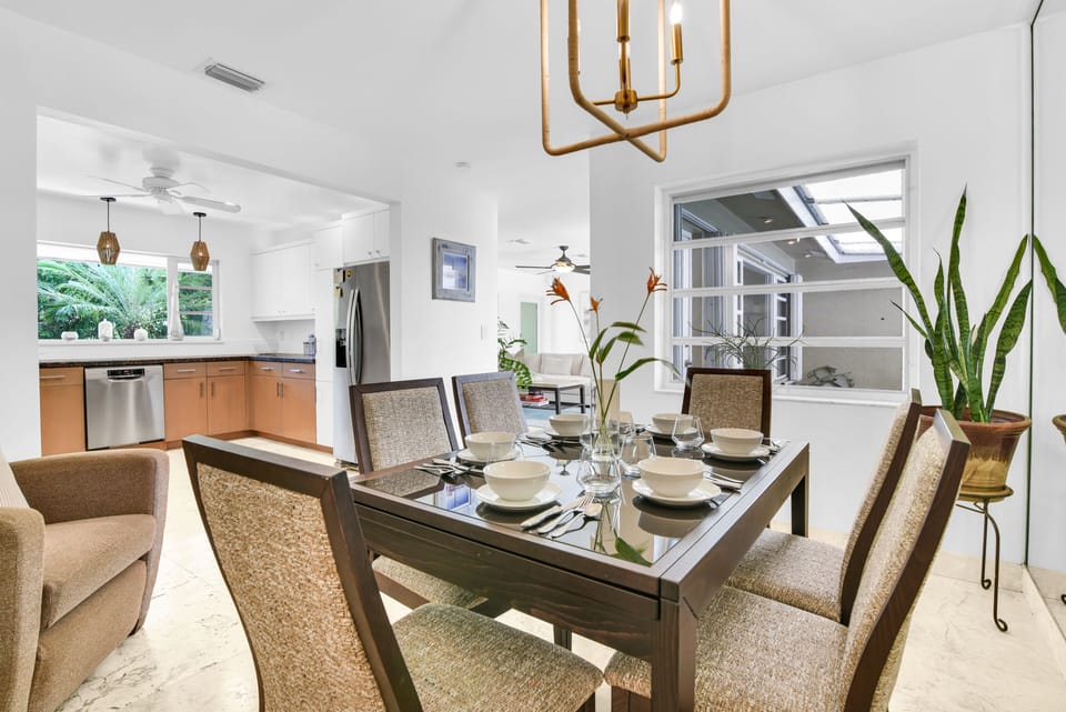 Dining table has a spot for every guest!