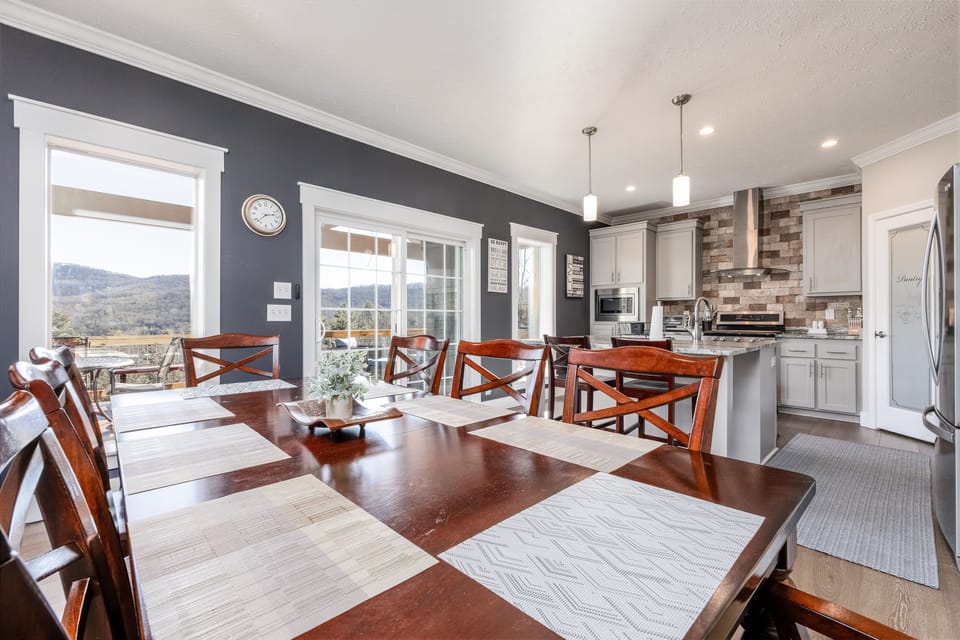 kitchen and dining room