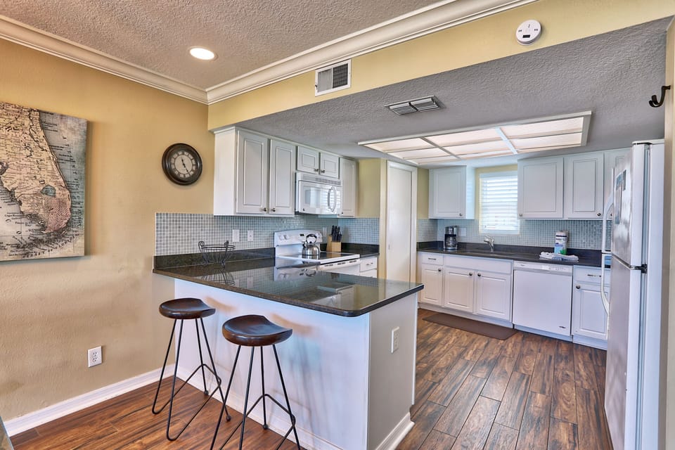 Open Kitchen with Extra Bar Stool Seating