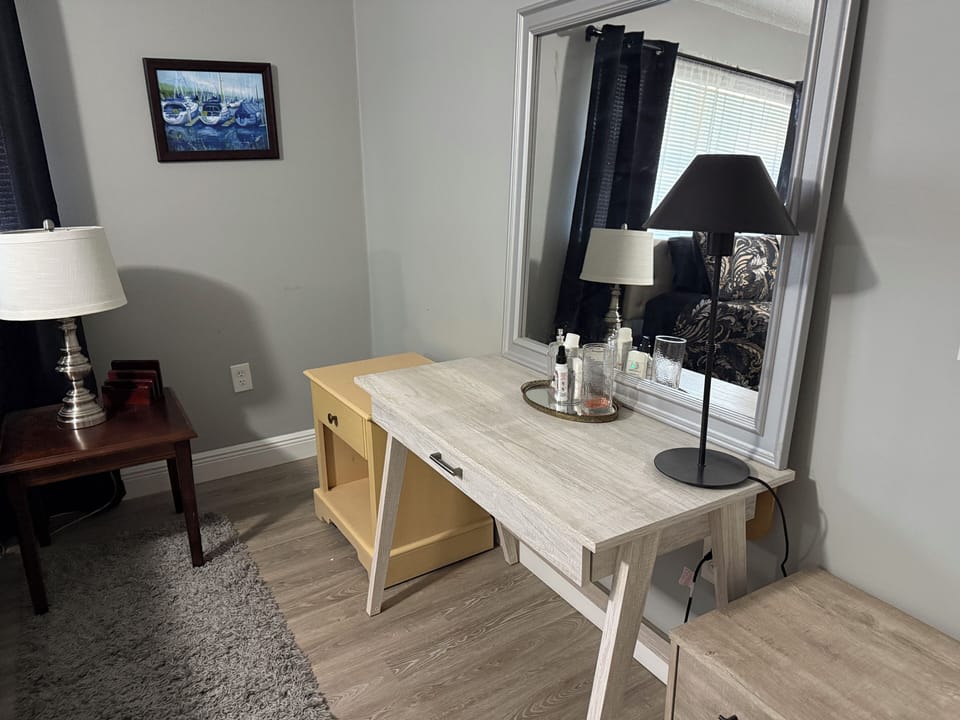 A place to put your computer or a vanity area it’s up to you!c