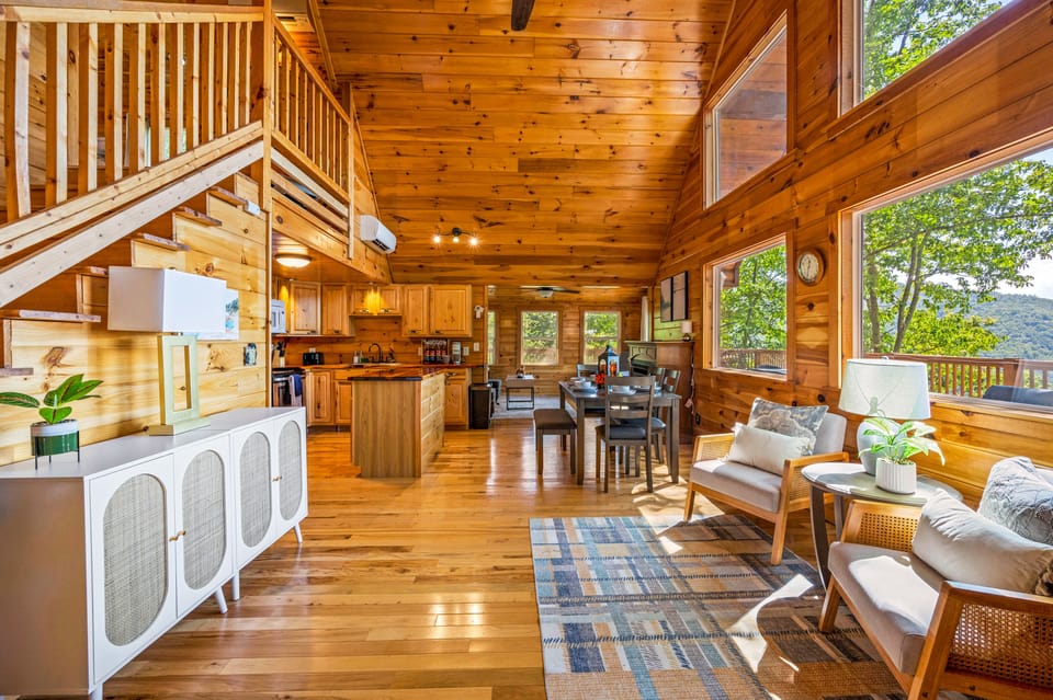 Main living area with dining room and open concept kitchen