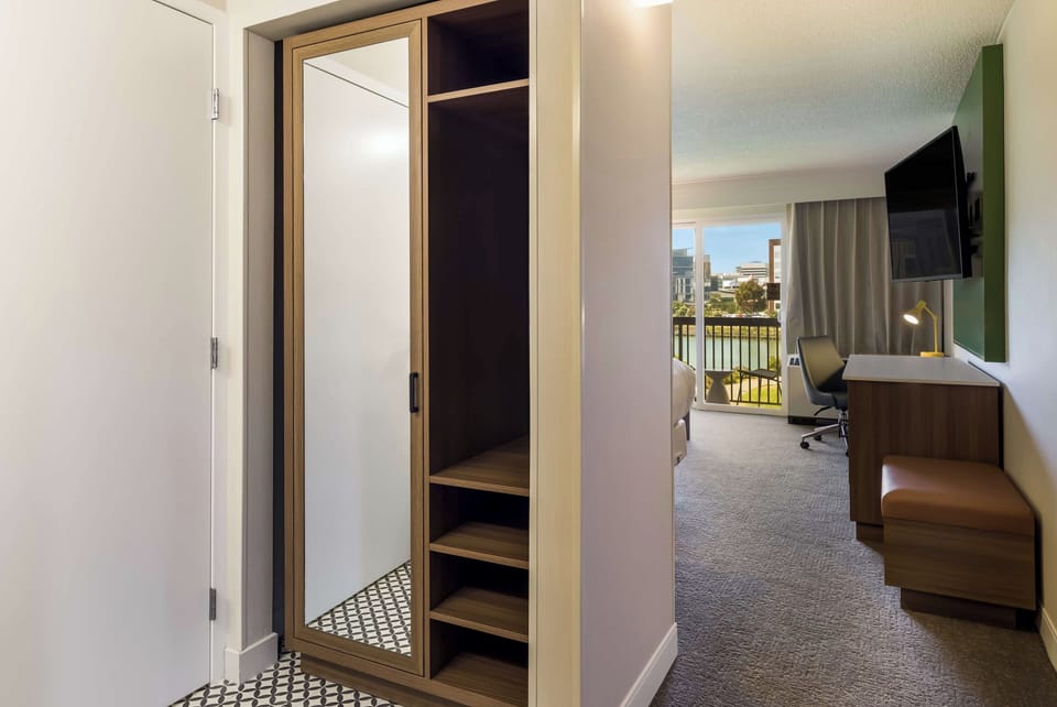 Arrive and unpack easily with convenient closet and storage space.