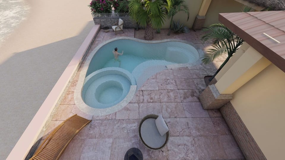 Rendering of NEW pool and spa to be completed 10/10/2025!