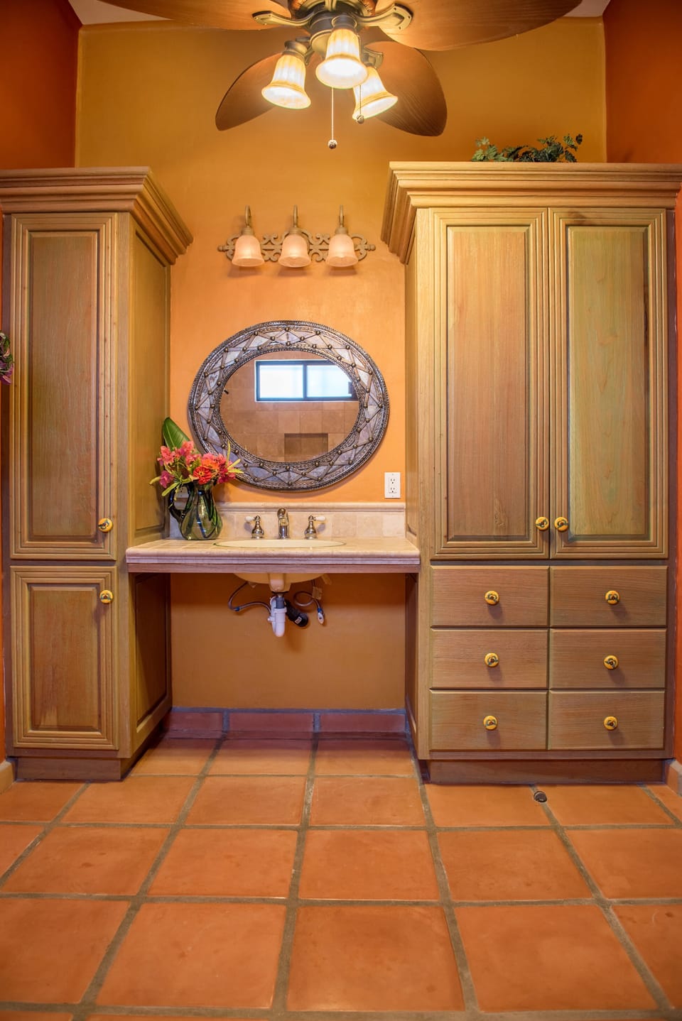 Master bath, with accessible roll-under sink 