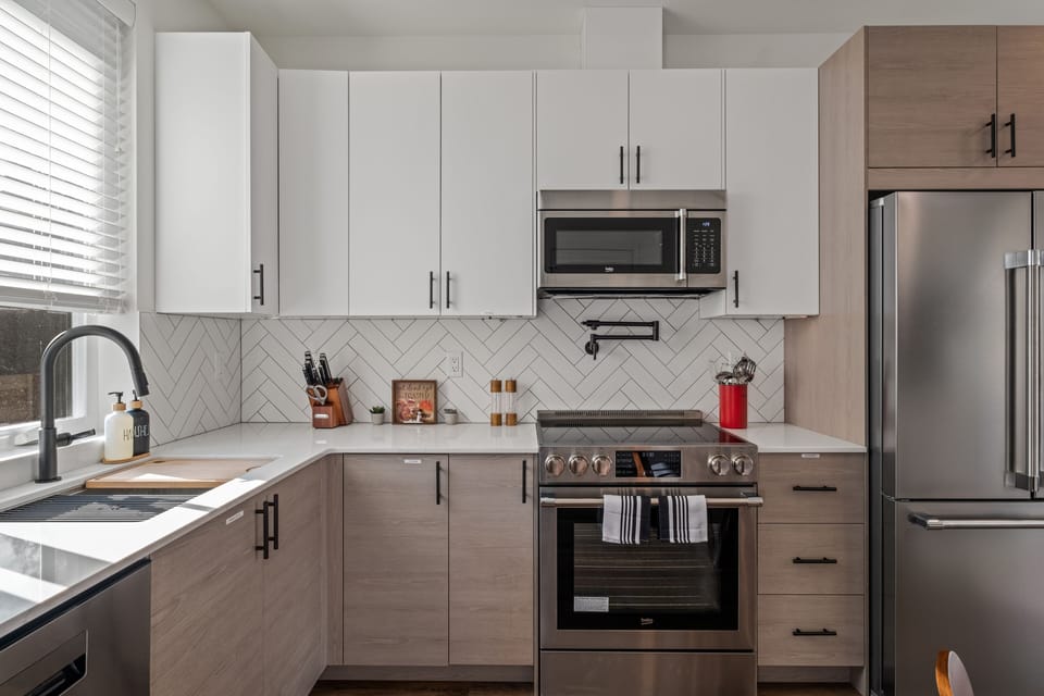 Cook up a storm in this stylish culinary space