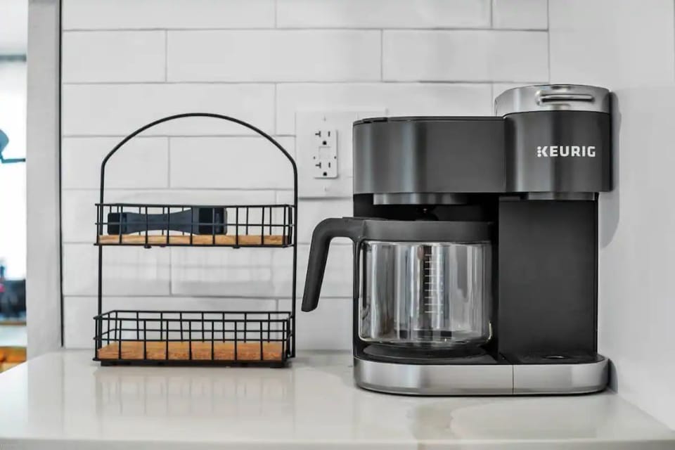 We offer a Keurig Duo with a starter supply of pods for your stay.