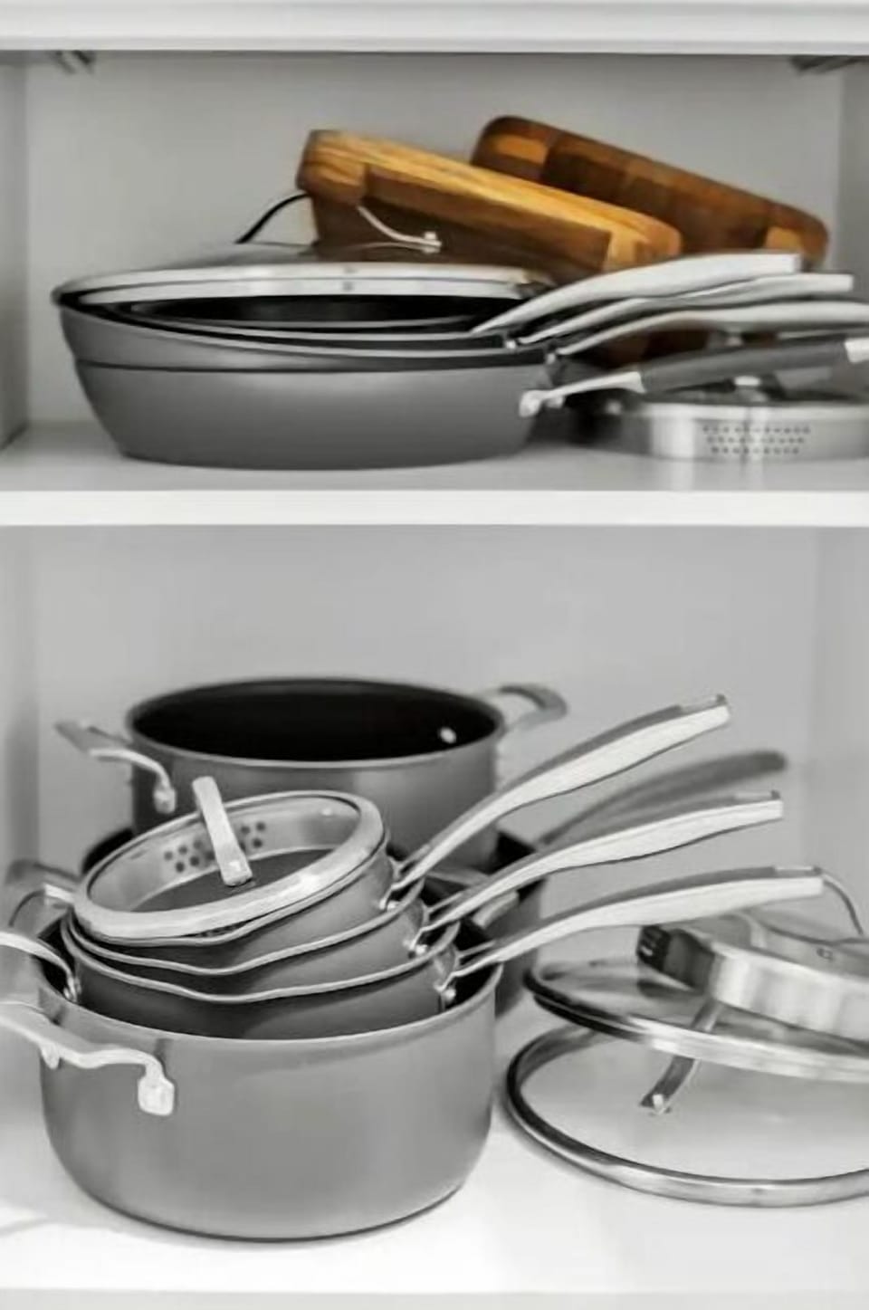 Full array of pots and pans to cook with