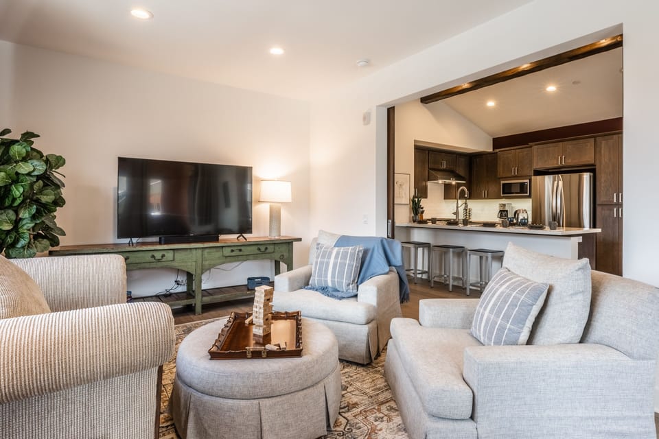 Den- chairs and smart flat screen tv
