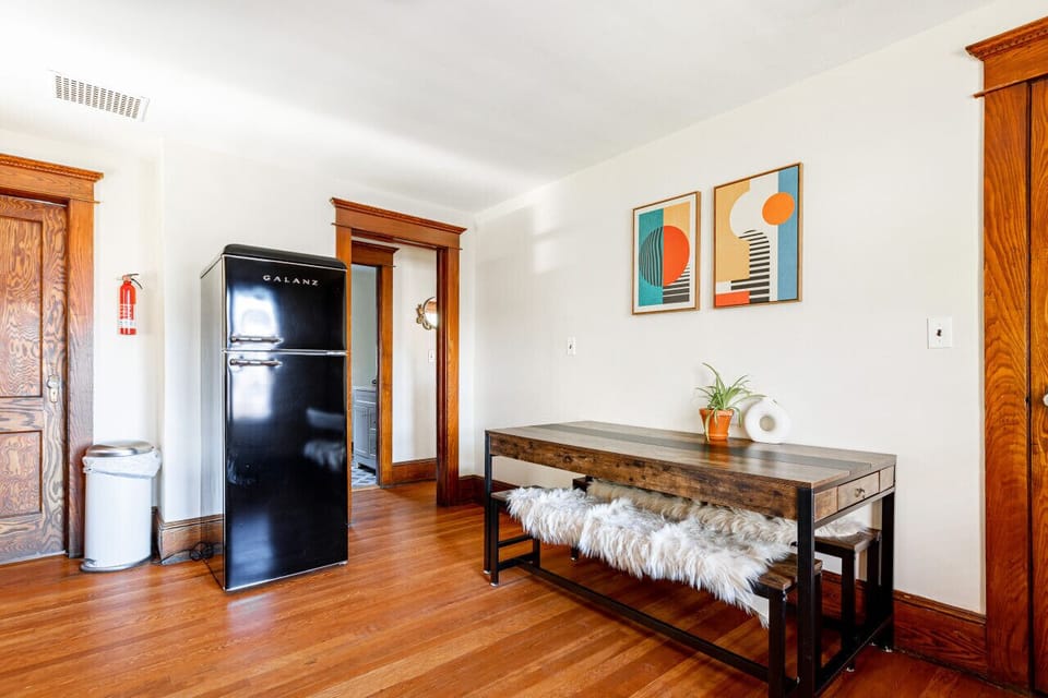 Dining area with pops of color