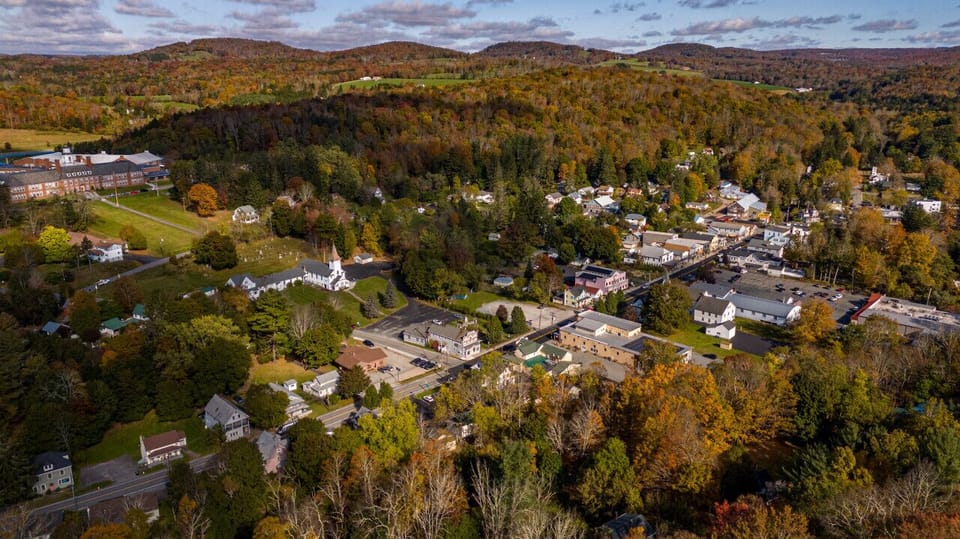 Drone view of Jeffersonville, NY