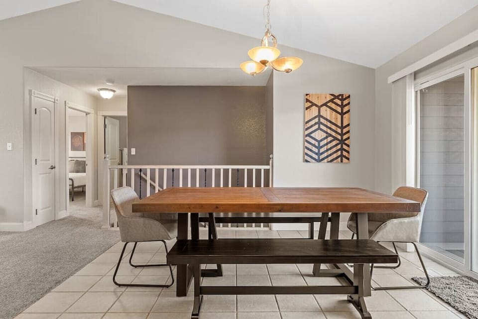 Gather around the elegant dining table for memorable meals and conversations.