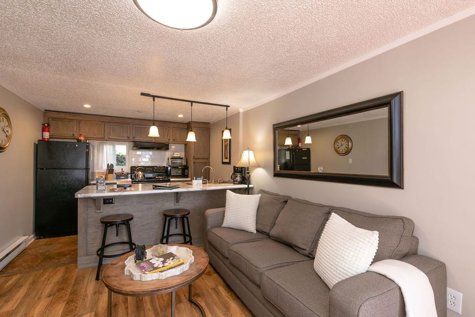 living room and kitchen area