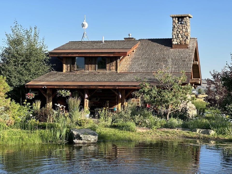 Hand hewn Montana custom log home