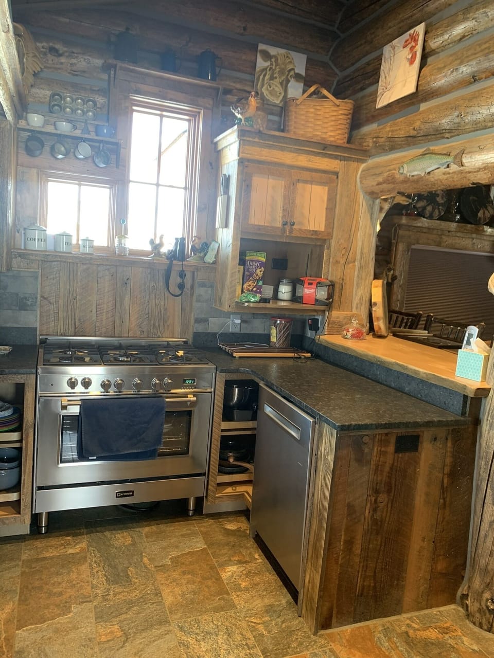 Chef's kitchen with European 5 burner gas  stove