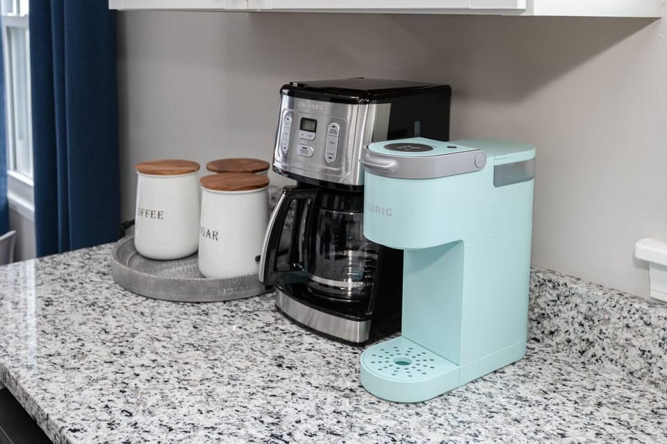 For coffee lovers, we've got you covered with both a Keurig and Cuisinart coffee maker for the perfect cup every time! ☕