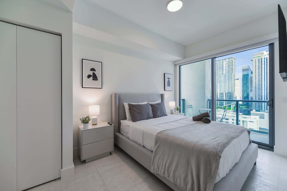Cozy Bedroom with City View
