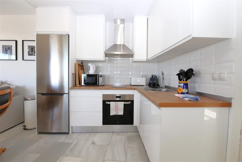 Another view of the modern open kitchen